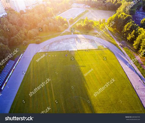 Top View Soccer Football Field Aerial Stock Photo 689304745 Shutterstock