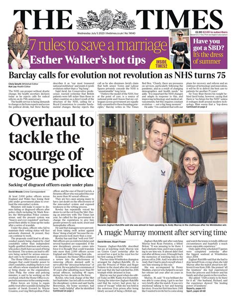 Times Front Page Th Of July Tomorrow S Papers Today