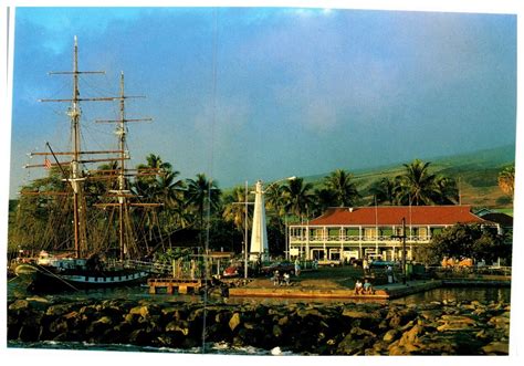 Postcard Old Lahaina Harbor Maui Hi Hawaii Pioneer Inn Whaling Ship