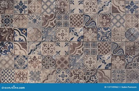 Old Wall Ceramic Tiles Patterns Handcraft Stock Photo Image Of Detail