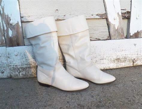 Winter White Boots Leather Boots Preppy Etsy White Boots Leather