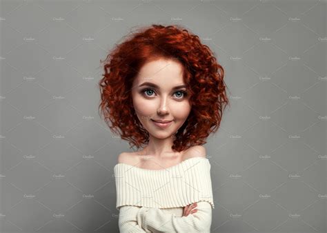 Funny Red Curly Girl With Big Head A Featuring Woman Psychology And