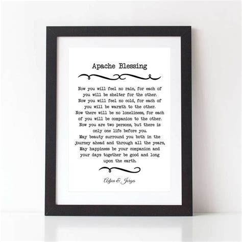 Personalized Wedding Vow Apache Blessing Poem Wedding Etsy