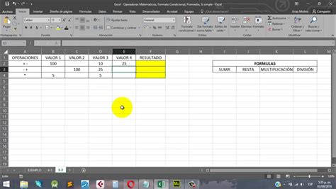Operaciones Basicas En Excel Suma Resta Multiplicacion Y