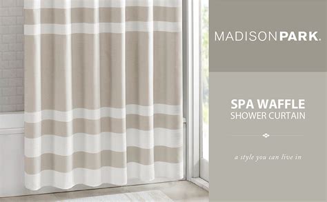 Madison Park Spa Waffle Shower Curtain Pieced Fabric With