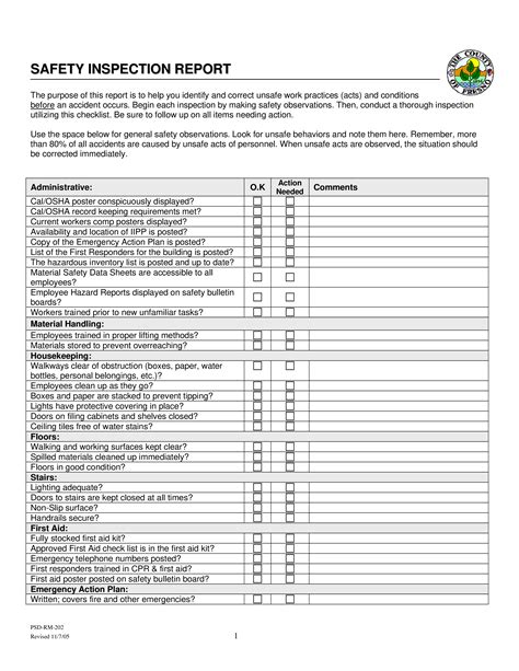 Construction Safety Report Template