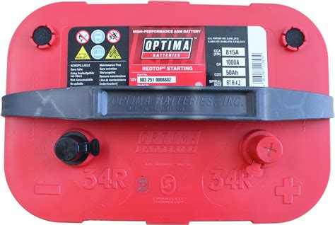 Batterie Optima Red Top Tête Rouge Rts 42 R Reversed8003 251 34r