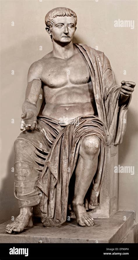 Roman Emperor Tiberius 42 Bc 37 Ad Vatican Museum Rome Italy Stock