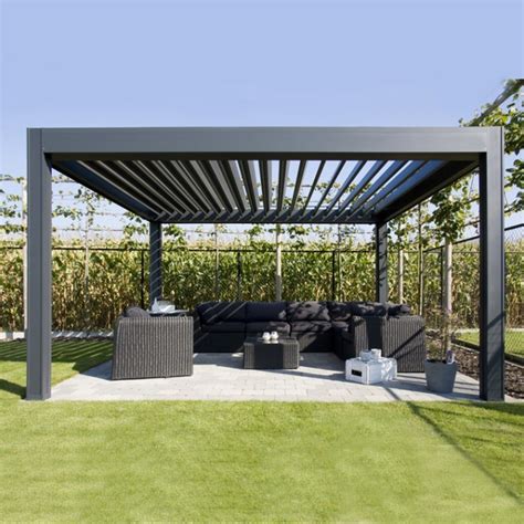 Modern Design Pavilion Pergolas Adjustable Sunshade Louvered Roof