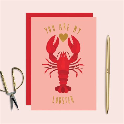 You Are My Lobster Valentines Day Card By Bea Baranowska Illustration