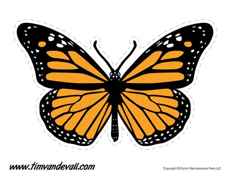 3 Butterfly Cut Out Printable Fabtemplatez Monarch Butterfly Tims