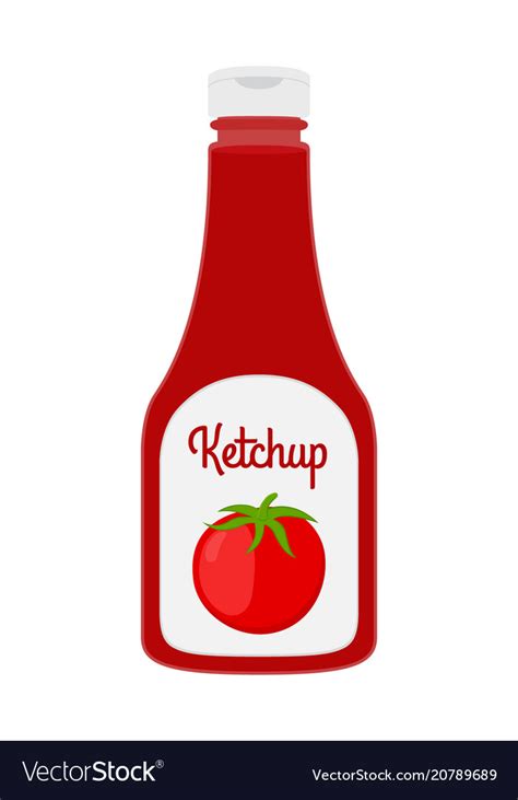 Cartoon Ketchup Bottle Red Tomato Sauce Royalty Free Vector