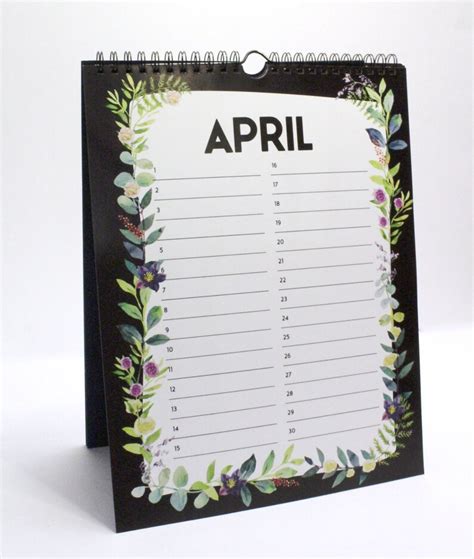 Floral Perpetual Birthday Calendar Office Wall Calendar Etsy
