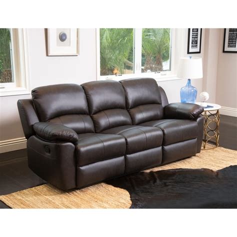 Shop Abbyson Westwood Brown Top Grain Leather Reclining Sofa Free