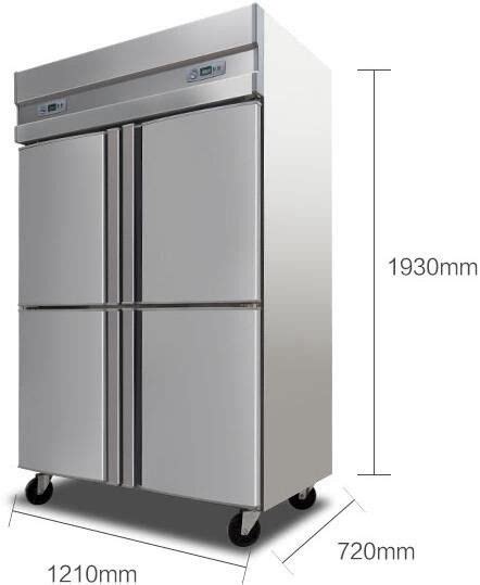 1000l Stainless Steel Commercial Kitchen Refrigerator With 4 Folding Doors