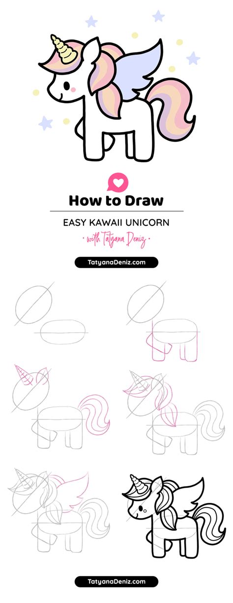 How To Draw Cute And Easy Kawaii Unicorn Step By Step