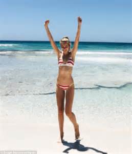 Victoria S Secret Model Bridget Malcolm Flaunts Her Slender Bikini Body