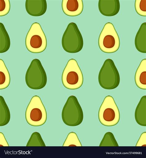 Bright Seamless Pattern With Avocado Royalty Free Vector