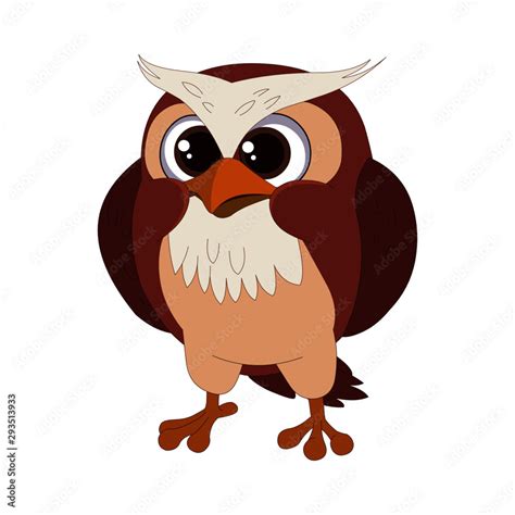 Angry And Confused Owl Cartoon Vector Image Stock Vector Adobe Stock
