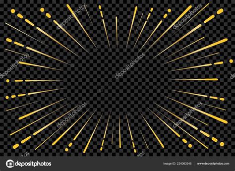 Explosion Golden Rays Isolated Transparent Background Background