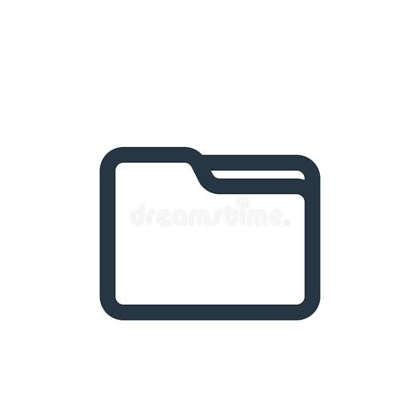 Empty Folder Icon Vector From File And Folder Concept Thin Line