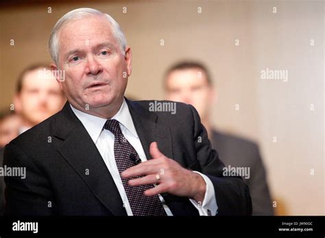 Robert M Gates Pictured During A Conversation At The National