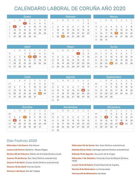 Además puede visualizar un listado de todos los días festivos de 2021. Calendario Laboral de Coruña año 2020 | Feriados