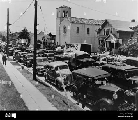 Japanese Americans Create A Traffic Jam On Mariposa Street Los Angeles