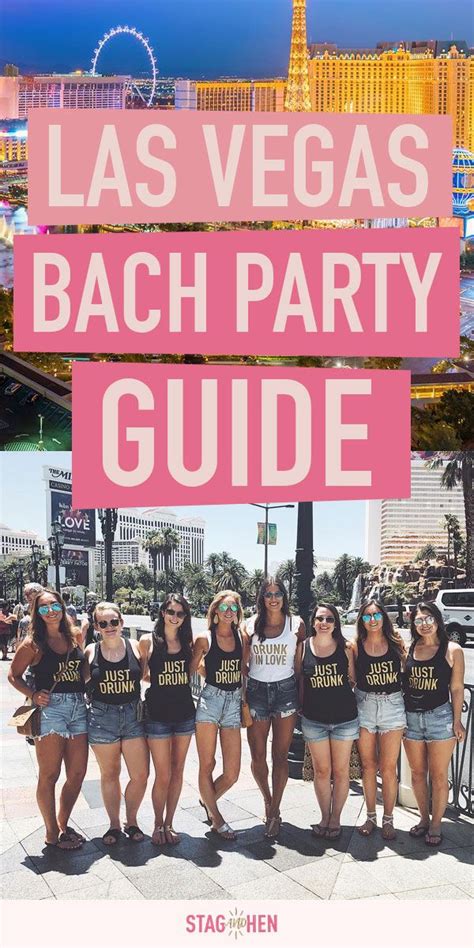 The Las Vegas Bachelor Party Guide Is Shown In Pink And Black With Text