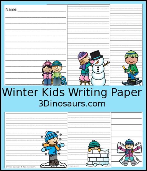 Free Kids Winter Activities Writing Paper