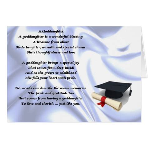 Graduation Goddaughter Poem Greeting Card Zazzle