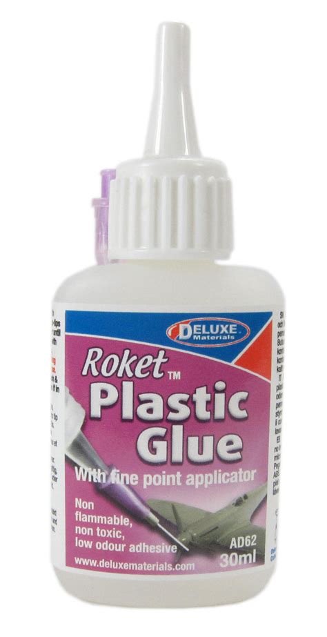 Pratley plastic glue made the list because it is one of the few plastic adhesives that can be used on plastic automotive parts such as headlights, radiators, and dash components. hattons.co.uk - Deluxe Materials AD-62 Roket Plastic ...