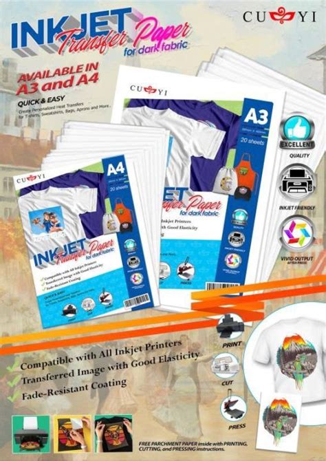 Cuyi New Improved Dark Transfer Paper A4 Size 20 Sheets Lazada Ph