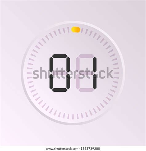 1 Minutes Stopwatch Vector Icon Digital Stock Vector Royalty Free