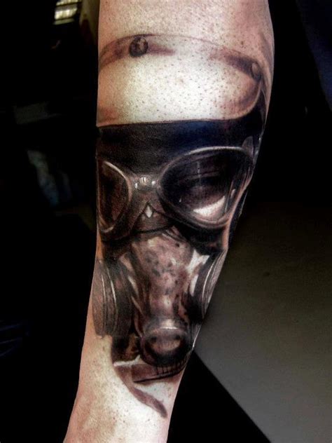 Realistic Gas Mask Tattoo By Dean Lawton Tattoonow