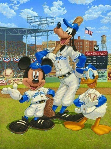 Mickey Donald Goofy At The Baseball Game Mickey Mouse Disney Cartoon