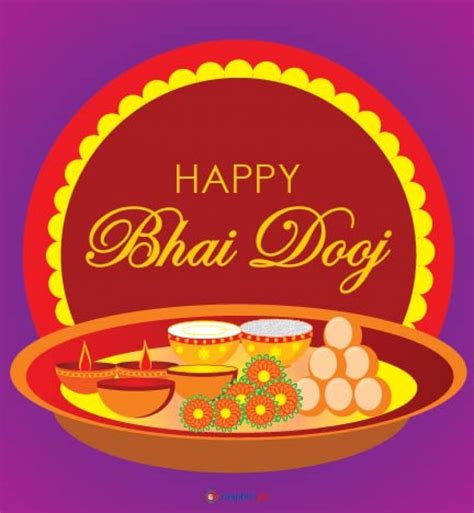 Happy Bhai Dooj Festival Celebration Illustration Free Vector