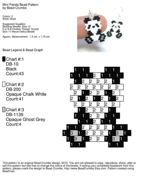 Seed Bead Designs And Other Crafts Free Mini Panda Pattern With Miyuki