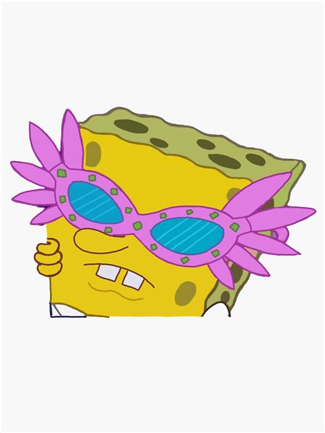 Spongebob Sunglasses Meme Sticker Sticker For Sale By Snehalpandey