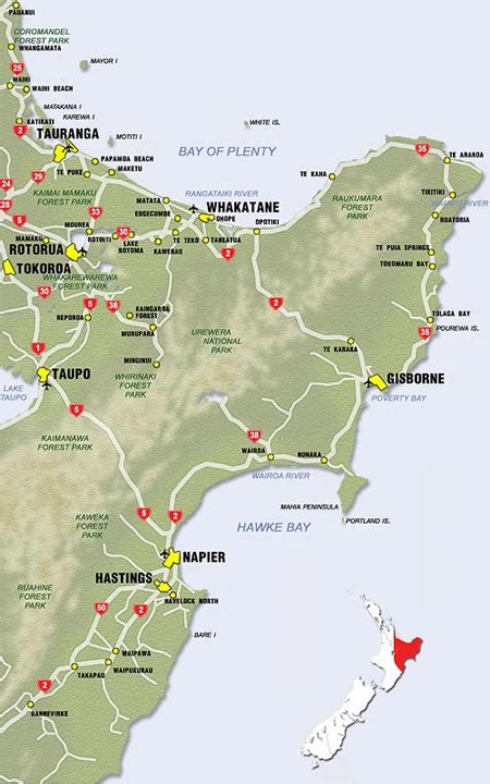 New Zealand Region Maps Bay Of Plenty