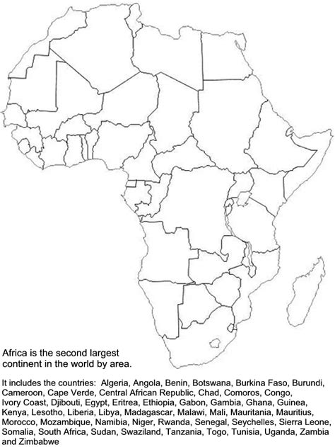 Africa Map Coloring Page Africa Continent Kids Map Coloring Page