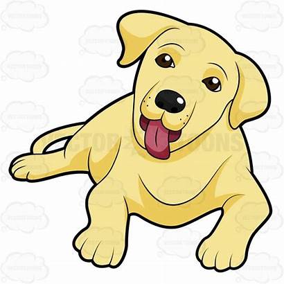 Labrador Lab Cartoon Puppy Clipart Retriever Yellow