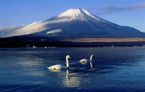 Only a few are navigable beyond their lower courses. File:Mount Fuji from Lake Yamanaka 1994-12-10.jpg - Wikimedia Commons