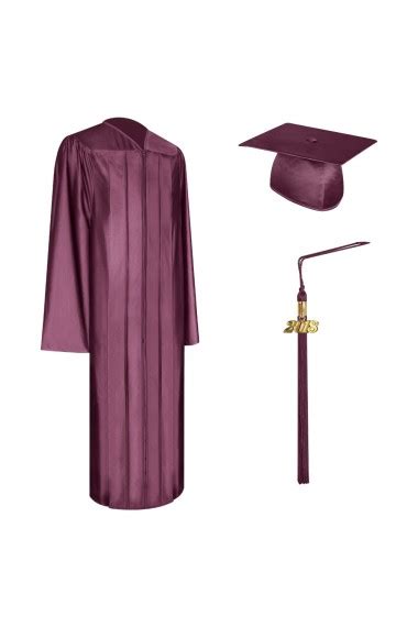 Shiny Maroon Graduation Cap Gown And Tassel Setvocational