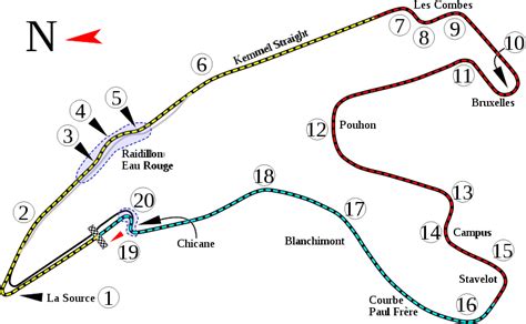 Track Map For Use With Circuit De Spa Francorchamps By