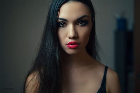 1075261 Face Women Model Portrait Long Hair Photography Black