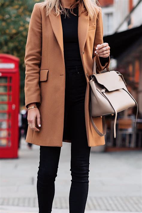 Items will appear here as you view them. Woman Wearing Zara Camel Coat Black Sweater Black Skinny ...