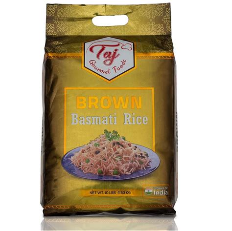 Taj Gourmet Brown Basmati Rice Naturally Aged 5 Or 10 Lbs Pack 43117
