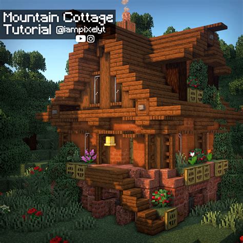Mountain Cottage In 2021 Cute Minecraft Houses Minecraft House Plans