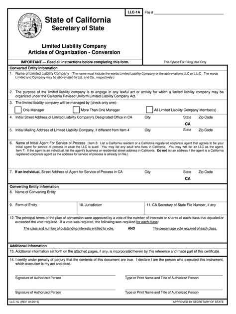 Llc 1a Documents Missouri Fill Out And Sign Online Dochub